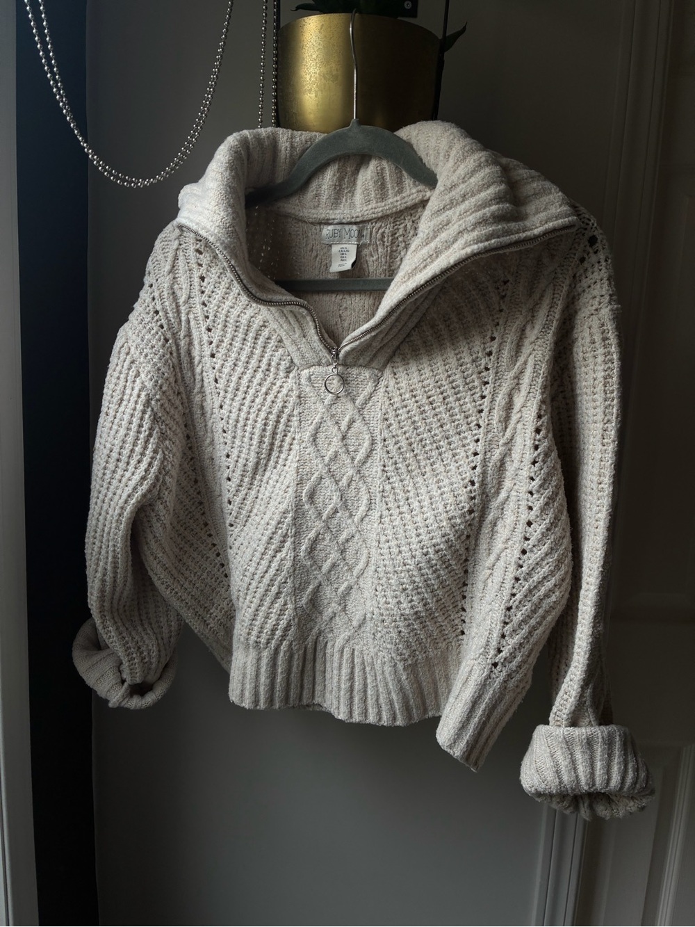 Ruby Moon Cable Knit Sweater